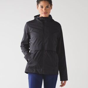 Lululemon Nonstop Hooded Jacket Zip Up Lightweight Water-Repellent Black